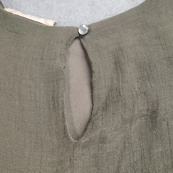 Altar'd State Embroidered Boho Mini Dress Olive Green Bell Sleeve Small C0384 - Picture 9 of 9